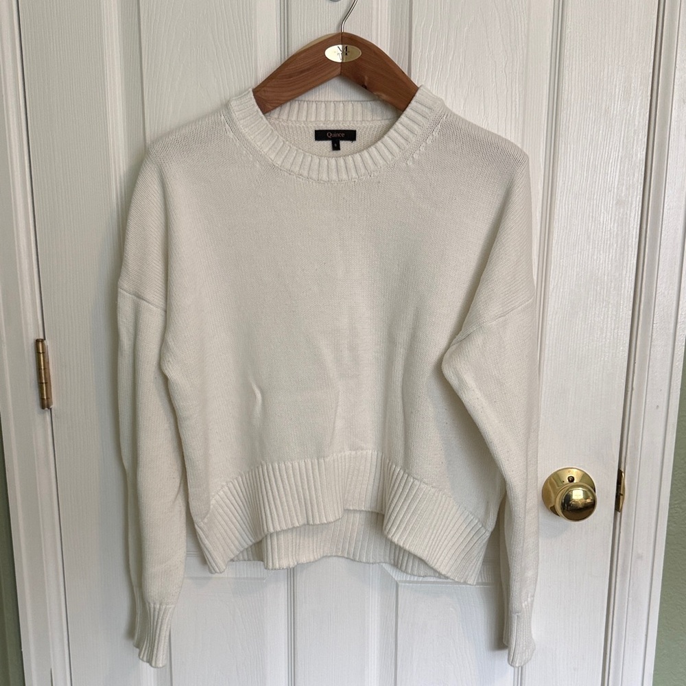Quince Cream Knit Crewneck Sweater